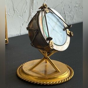 Antique Rare English Brass Drum Barometer, GB Sons, Timpani Novelty Desk